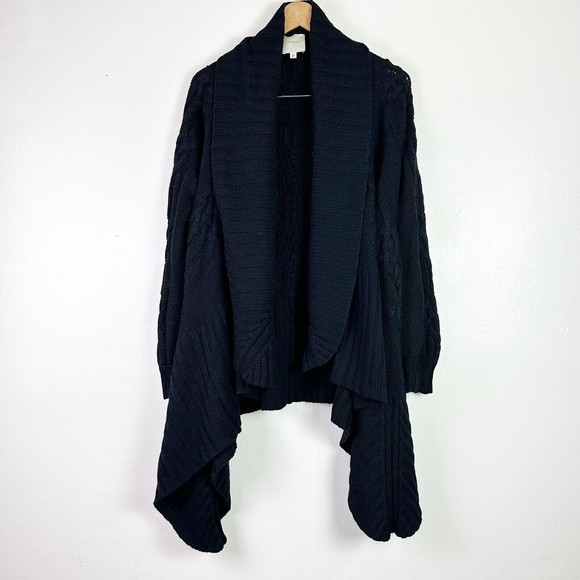 Mason Cashmere Wool Silk Open Front Knit Shawl Waterfall Cardigan Sz P - Picture 2 of 10
